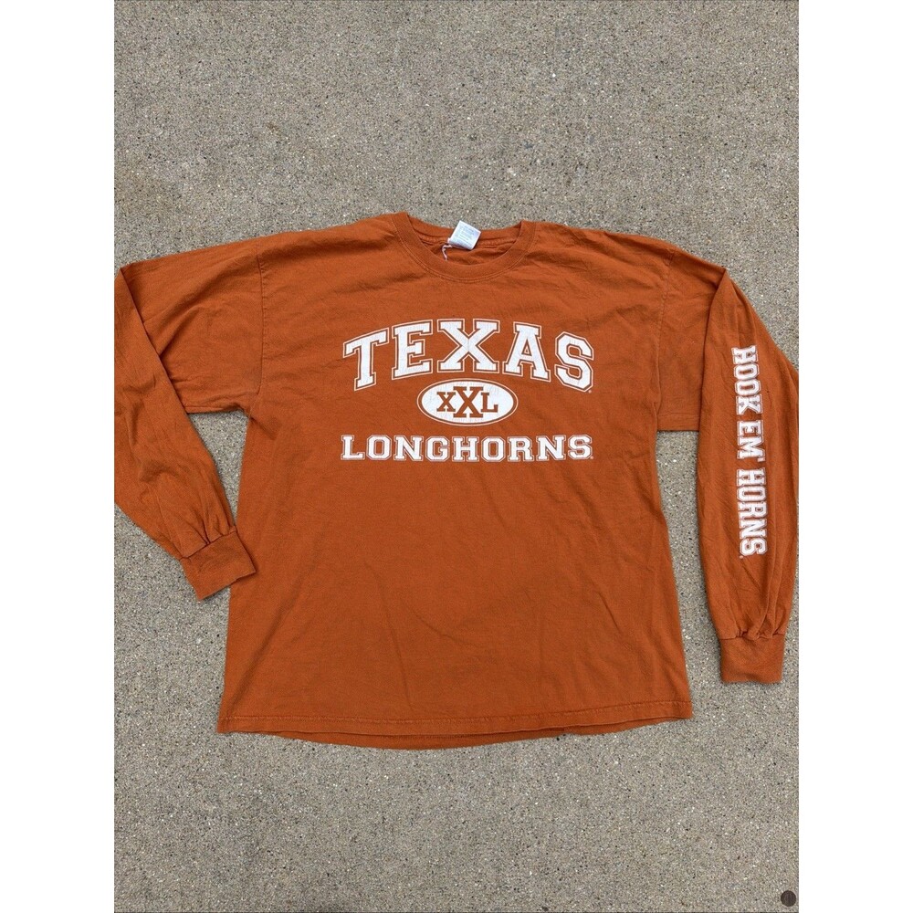 Vintage Perrin Pro Weight Texas Longhorns Hook Em’ Long Sleeve XL Shirt Football